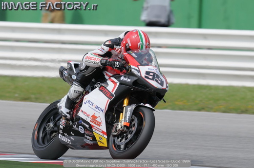 2010-06-26 Misano 1988 Rio - Superbike - Qualifyng Practice - Luca Scassa - Ducati 1098R